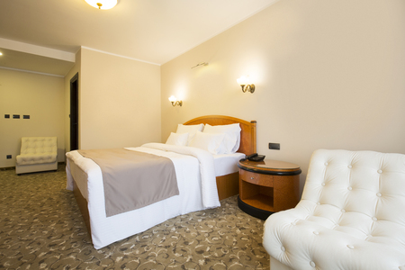 Classic style hotel bedroom interiorの写真素材
