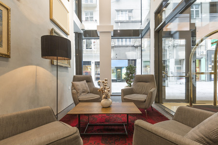 Luxury hotel lobby interior