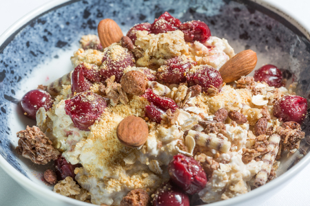 Healthy food, oatmeal with fruits