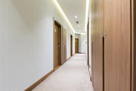 Hotel corridor interiorの写真素材