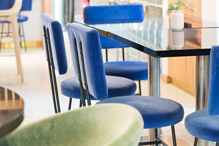 Modern restaurant interior in city centerの写真素材