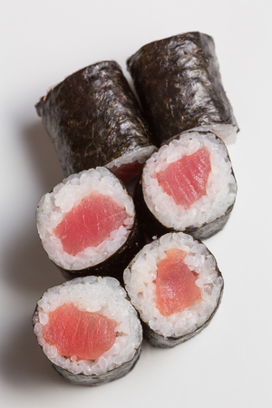 Sushi roll with salmonの写真素材