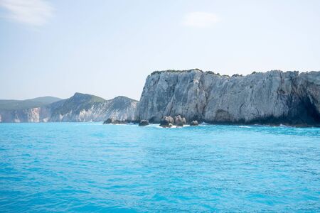 Cliffs on the Ionian sea, Lefkada island, Greeceの写真素材