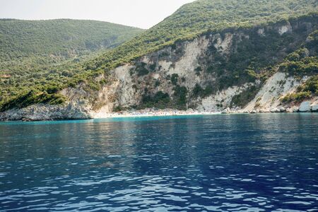 Cliffs on the Ionian sea, Lefkada island, Greeceの写真素材