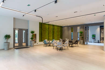 Interior of a empty modern hotel lounge barの写真素材