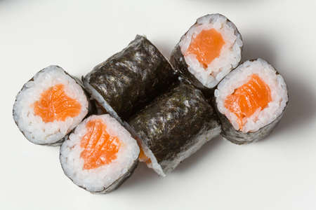 Sushi roll with salmonの写真素材