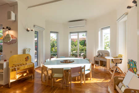 Interior of a montessori kindergartenの写真素材