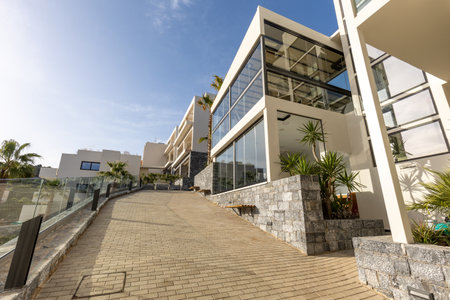 Sea hotel resort in the morningの写真素材