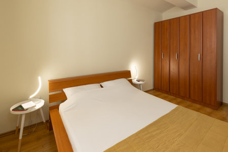 Interior of a luxury hotel bedroomの写真素材