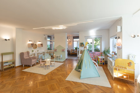 Interior of a montessori kindergartenの写真素材