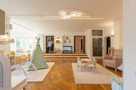 Interior of a montessori kindergartenの写真素材