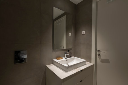 Washbasin,  bathroom sink in a modern bathroom interiorの写真素材