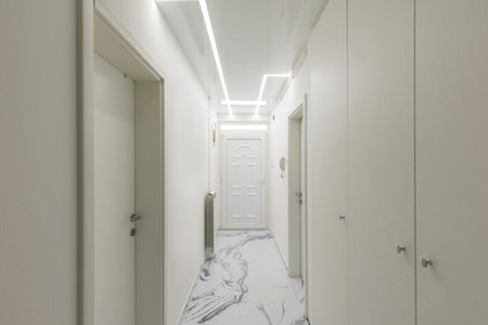 Empty new apartment interior, corridorの写真素材
