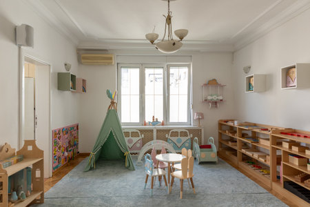 Interior of a montessori kindergartenの写真素材