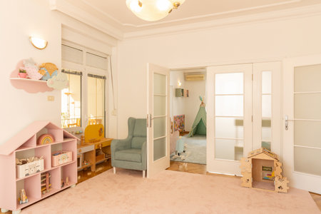 Interior of a montessori kindergartenの写真素材