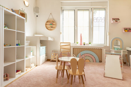 Interior of a montessori kindergartenの写真素材