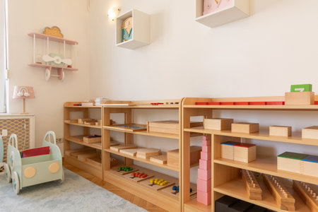 Interior of a montessori kindergartenの写真素材