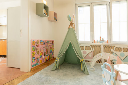Interior of a montessori kindergartenの写真素材