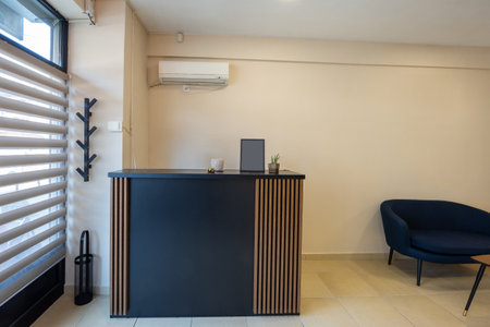 Reception desk in hair salonの写真素材