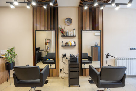 Interior of a haircut salonの写真素材
