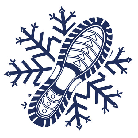 Vector illustration of a winter boot with snowflakes on a white backgroundのイラスト素材