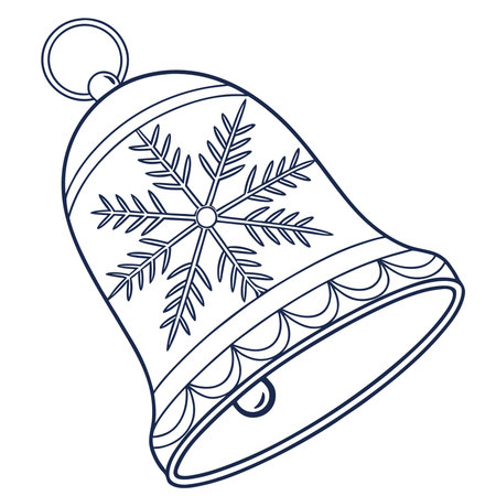 Christmas bell with snowflakes isolated on white background. Vector illustration.のイラスト素材