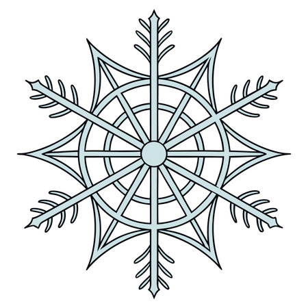 Snowflake icon. Christmas season decoration and celebration theme. Isolated design. Vector illustrationのイラスト素材
