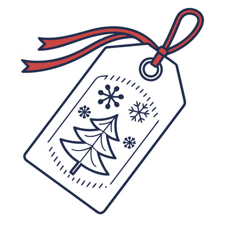 Christmas Sale Tag Icon. Flat Color Design. Vector Illustration.のイラスト素材