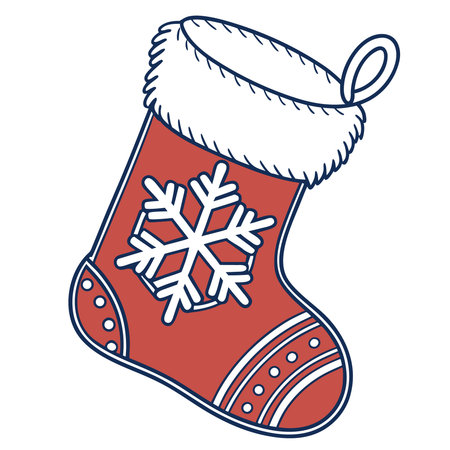 christmas sock with snowflake isolated icon vector illustration design vector illustration designのイラスト素材