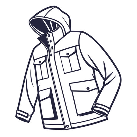 Men's winter jacket isolated on a white background. Vector illustration.のイラスト素材