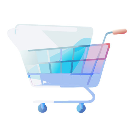 Shopping cart vector illustration isolated on white background. Shopping cart icon.のイラスト素材