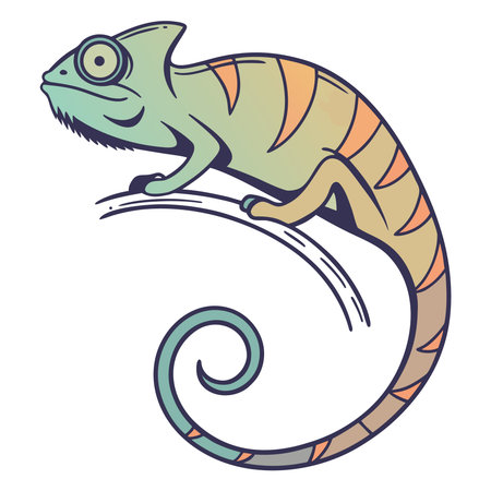 Chameleon on a white background. Vector illustration of a chameleon.のイラスト素材