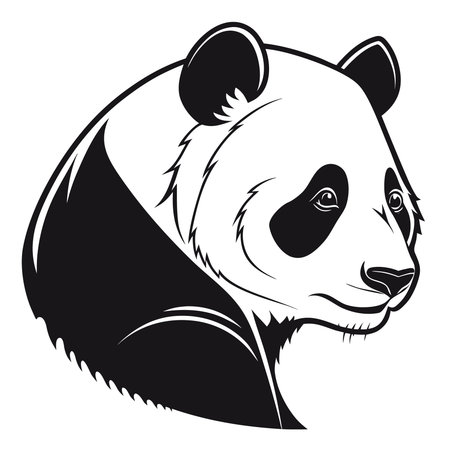 panda head on a white background, vector illustration, epsのイラスト素材