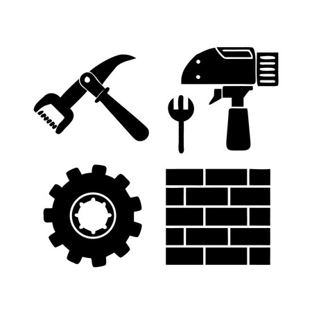 construction tools design, vector illustration eps10 graphic style iconのイラスト素材