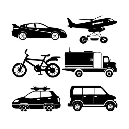 transport icons set over white background. vector illustration of transport iconsのイラスト素材