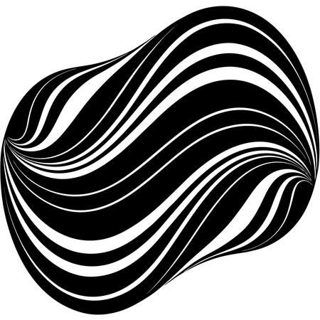 A captivating abstract design featuring swirling black and white lines, creating a dynamic optical illusion. Perfect for backgrounds, graphic design, and modern art projects.のイラスト素材