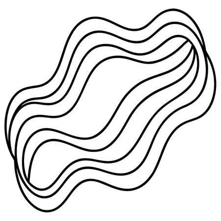 A minimalist abstract design featuring wavy lines that form an organic, cloud-like shape, perfect for modern and creative projects.のイラスト素材