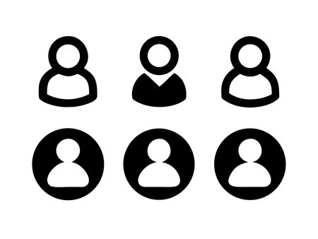 A collection of user icons in various styles, perfect for representing profiles, accounts, or members in digital interfaces. Clean and modern design.のイラスト素材