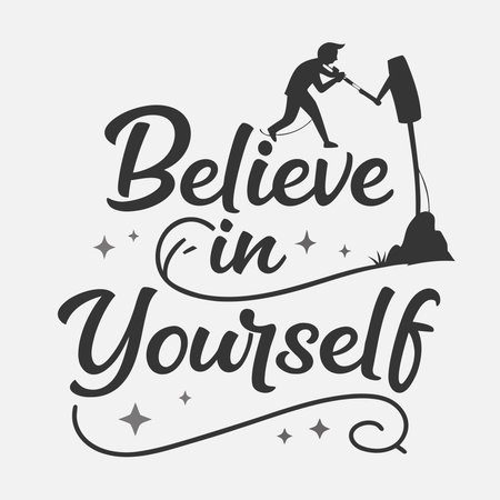 Inspirational and motivational quote featuring artistic hand-drawn typography and decorative elements.のイラスト素材