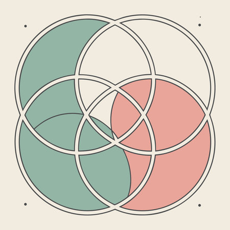 A beautiful geometric design featuring overlapping circles colored with gentle pastel hues.