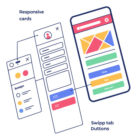 Essential UI elements for mobile application development and responsive web design frameworks.