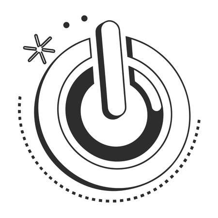 A clean, modern digital power button  on a white background, perfect for tech companies, energy...
