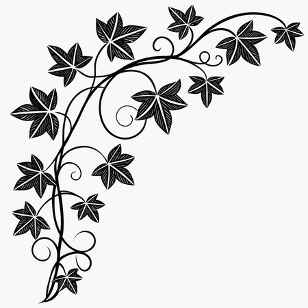 A simple yet elegant black outline vector border featuring entwined leaves and vines, ideal for natural and organic themes.のイラスト素材