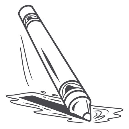 A minimalist silhouette of a chalk stick, a simple vector graphic representing education, drawing, and board writing.のイラスト素材