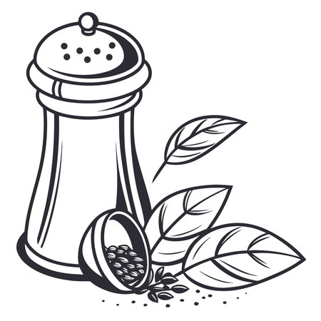 A clean, simple silhouette of a spice jar, perfect for representing seasonings, herbs, and kitchen ingredients.のイラスト素材