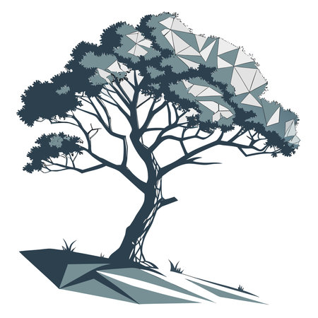 Polygonal tree on white background. Vector illustration. EPS 10のイラスト素材