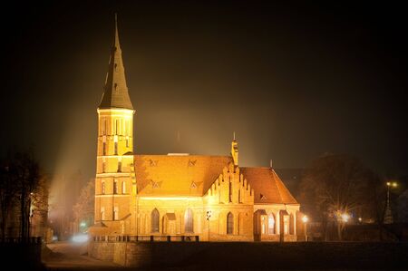 This is a churh in the night time.の写真素材