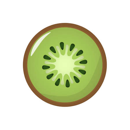 slice of kiwi fruit logo icon illustration designのイラスト素材