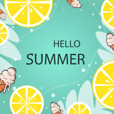 Colorful Summer background layout banners design. Horizontal poster, greeting card, header for...