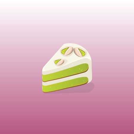 Delicious pistachio cake. Vector illustrationのイラスト素材